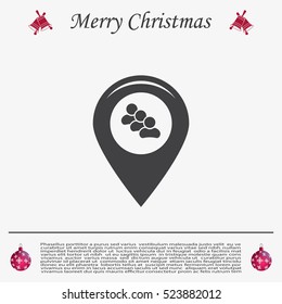 map pointer with man icon. vector illustration.