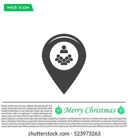 map pointer with man icon. vector illustration.