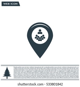 map pointer with man icon. vector illustration.