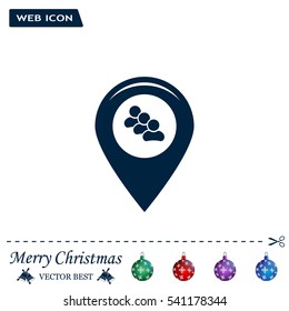 map pointer with man icon. vector illustration.