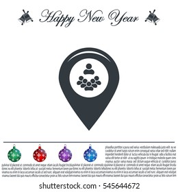 map pointer with man icon. vector illustration.