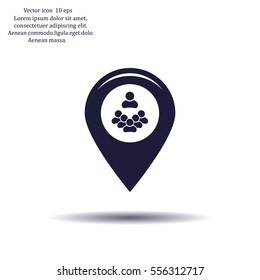 map pointer with man icon. vector illustration.
