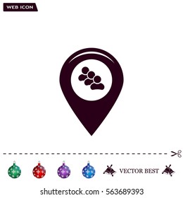 map pointer with man icon. vector illustration.