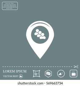 map pointer with man icon. vector illustration.