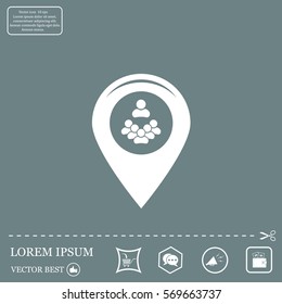 map pointer with man icon. vector illustration.