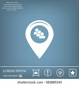map pointer with man icon. vector illustration.