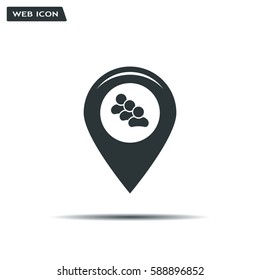 map pointer with man icon. vector illustration.