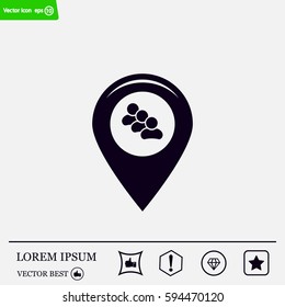 map pointer with man icon. vector illustration.