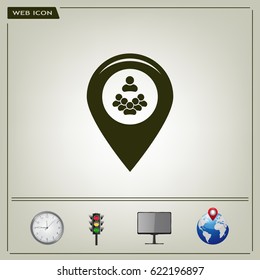 map pointer with man icon. vector illustration.