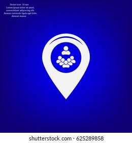 map pointer with man icon. vector illustration.