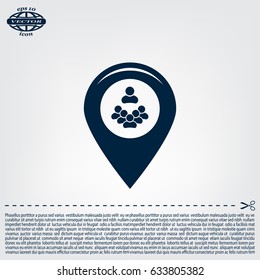 map pointer with man icon. vector illustration.