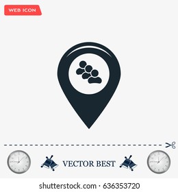 map pointer with man icon. vector illustration.