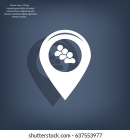 map pointer with man icon. vector illustration.
