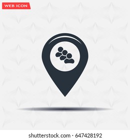 map pointer with man icon. vector illustration.