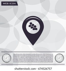 map pointer with man icon. vector illustration.