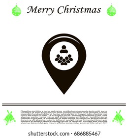 map pointer with man icon. vector illustration.