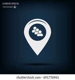 map pointer with man icon. vector illustration.