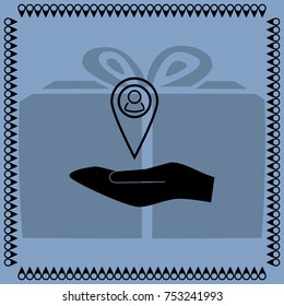 Map pointer with man sign vector icon