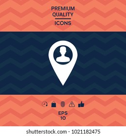 Map pointer with Man silhouette