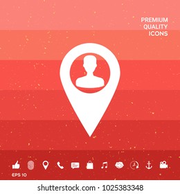 Map pointer with Man silhouette