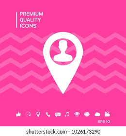 Map pointer with Man silhouette