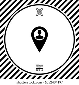 Map pointer with Man silhouette