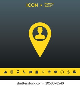 Map pointer with Man silhouette