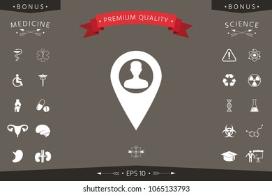Map pointer with Man silhouette
