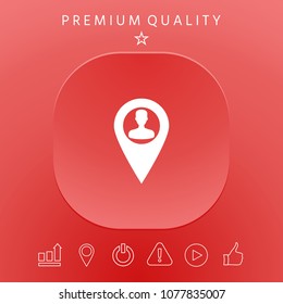 Map pointer with Man silhouette