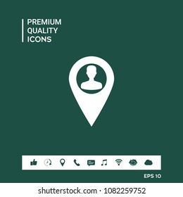 Map pointer with Man silhouette