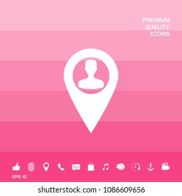 Map pointer with Man silhouette