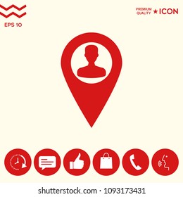 Map pointer with Man silhouette