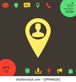 Map pointer with Man silhouette
