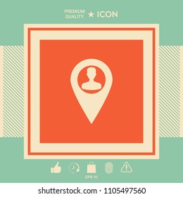 Map pointer with Man silhouette