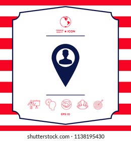 Map pointer with Man silhouette