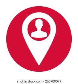 Map pointer with Man silhouette.