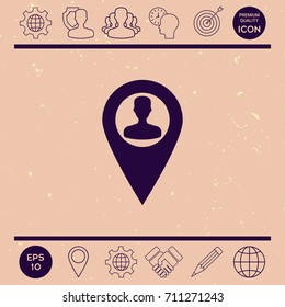 Map pointer with Man silhouette