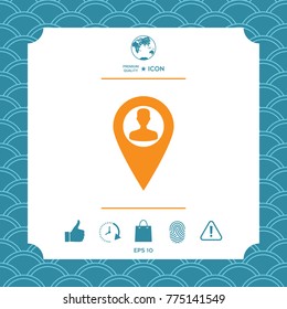 Map pointer with Man silhouette