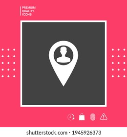 Map pointer with Man silhouette, elements for your design