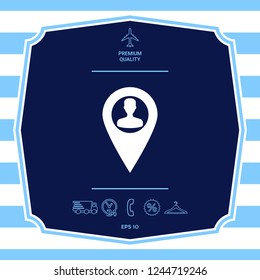 Map pointer with Man silhouette. Graphic elements for your design