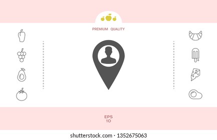 Map pointer with Man silhouette. Graphic elements for your design
