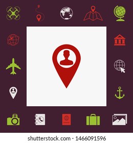 Map pointer with Man silhouette. Graphic elements for your design