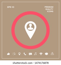 Map pointer with Man silhouette. Graphic elements for your design