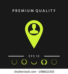 Map pointer with Man silhouette. Graphic elements for your design