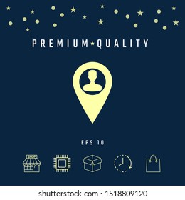 Map pointer with Man silhouette. Graphic elements for your design