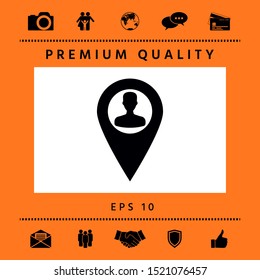 Map pointer with Man silhouette. Graphic elements for your design