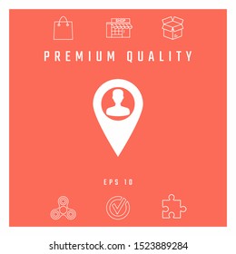 Map pointer with Man silhouette. Graphic elements for your design