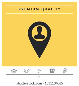 Map pointer with Man silhouette. Graphic elements for your design