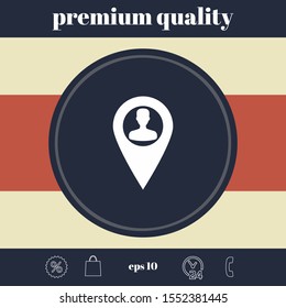 Map pointer with Man silhouette. Graphic elements for your design