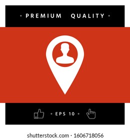 Map pointer with Man silhouette. Graphic elements for your design